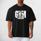 Front View of Model Wearing Black Men's Oversized Gym T-Shirt – Breathable, Quick-Drying & Lightweight Training Tee