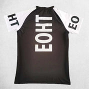 Back close up of Black Men’s Quick-Dry Raglan Gym T-Shirt – Breathable, Stretch-Fit Sports Tee for Running & Training