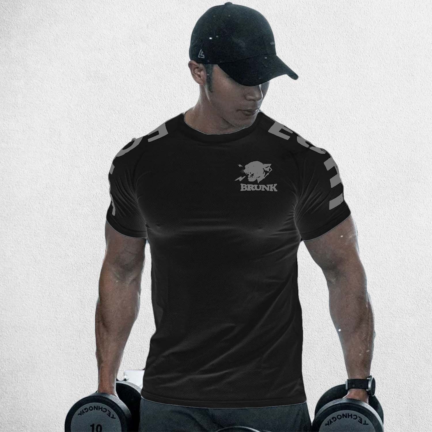 Black Stretchable & Lightweight Men’s Fitness T-Shirt