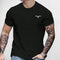 Front View of Model Wearing Black Seagull Men's Luxury Cotton T-Shirt – Casual Streetwear, Big Size, Premium Comfort