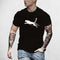 Front View of Model Wearing Black Trendy Leopard Graphic Print Men's Comfy T-Shirt – Casual Summer Streetwear Tee