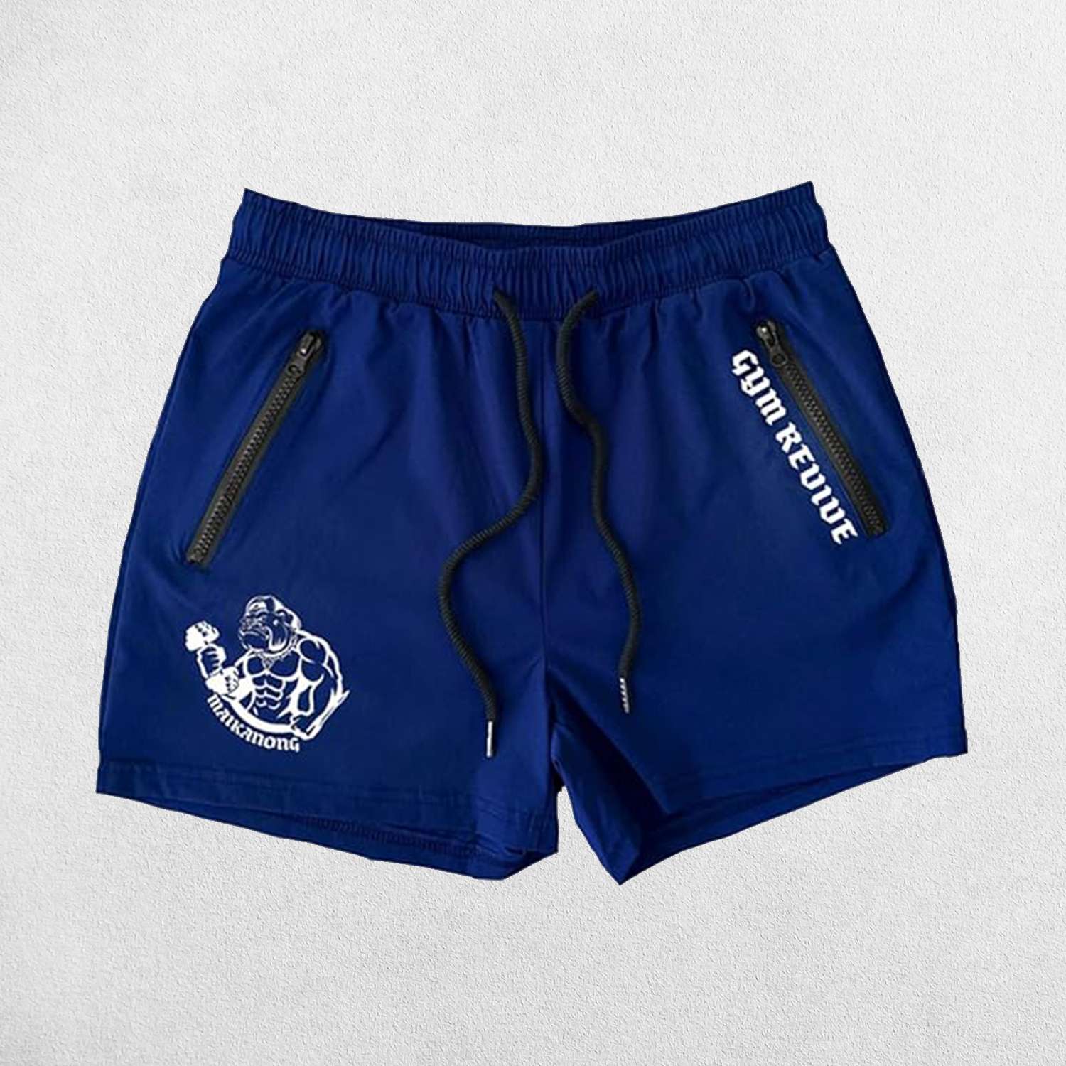 Close-up of Blue GPW Men’s Quick-Dry Running Shorts - Gym, Bodybuilding, Beachwear