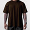 Close-up of Brown GPW Men's Summer Quick-Dry Gym Casual Tee in a studio background