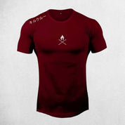 Burgundy Men’s Gym & Casual Tee – Stylish and Comfortable