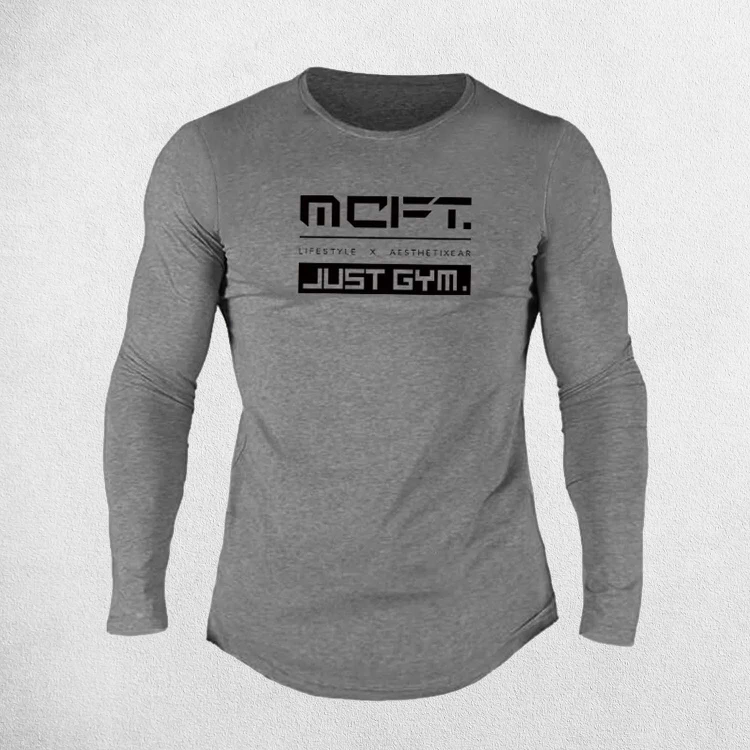 Close-up of Dark Grey cotton-spandex blend fabric, emphasizing breathability and stretch