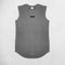 Close Up of Dark Grey Men’s Compression Gym Tank Top – Sleeveless Cotton Muscle Vest for Fitness & Bodybuilding