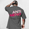 Back view of Dark Grey Unisex Anti Cardio Premium Cotton Casual Oversized Workout Shirt