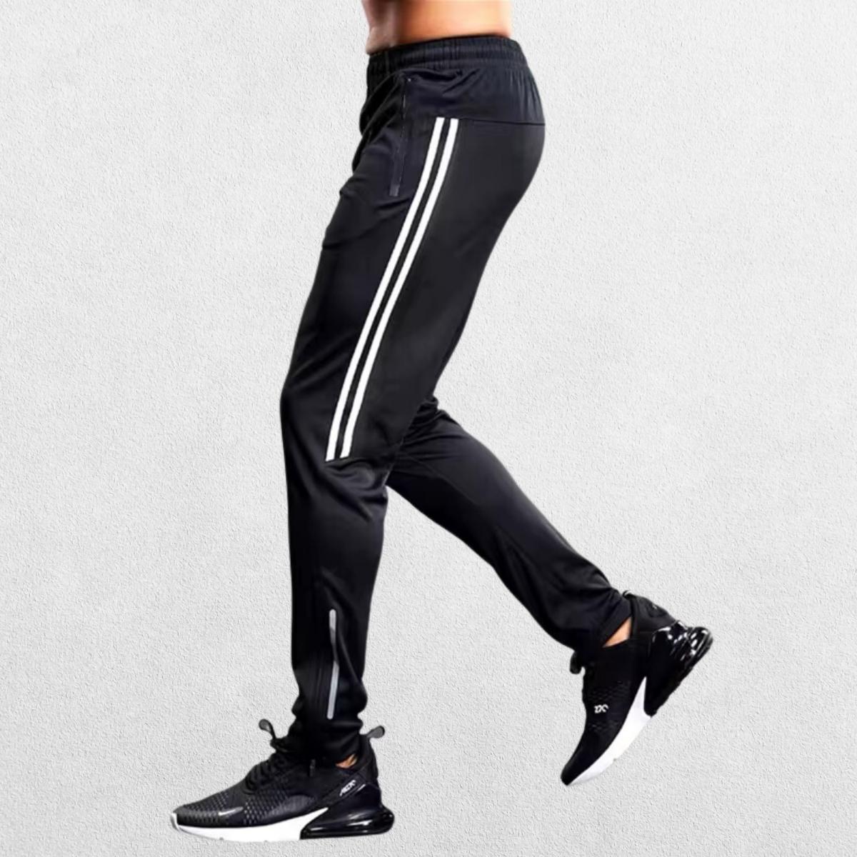 Crisp white gym joggers with water-resistant pockets and style.