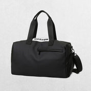 Black Stylish gym bag in a studio setting.