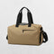 Khaki Stylish gym bag in a studio setting.