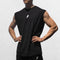 Front view of the GPW Summer Fitness Sports Tank Top in black, showcasing its breathable mesh and athletic fit.