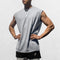 Front view of the GPW Summer Fitness Sports Tank Top in dim grey, showcasing its breathable mesh and athletic fit.