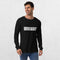 Model styling the GPW Black Unbreakable Tee with casual pants.