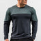 Close-up of Green Black GPW Men's Compression Shirt - Long Sleeve Rashguard for Fitness in a studio background