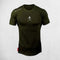 Army Green Cotton Crew Neck T-Shirt for Bodybuilding & Fitness