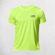 Front view of Green Men’s lightweight performance T-shirt for training and sports