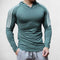 Men’s Fitness Running Sport Hoodie – Front view showcasing hooded design and muscle-training fit for gym and outdoor workouts.