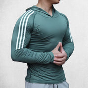 Close-up of Green premium polyester fabric, highlighting its lightweight and durable texture.