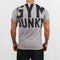 Back view of T-Shirt in gray, displaying the Gym Junky graphic on the back.