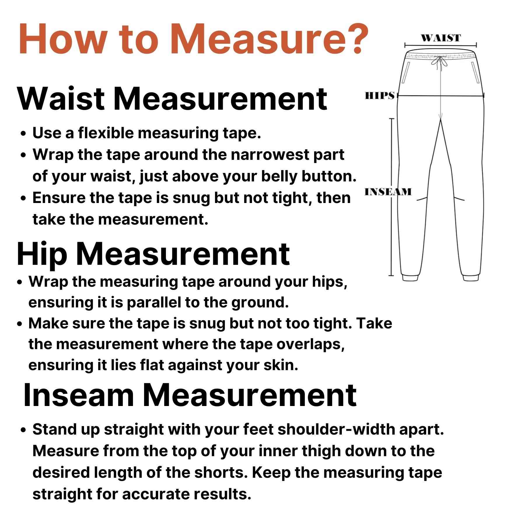 How To Measure for GPW Men's Slim Fit Trousers with Zipper Pockets for Training
