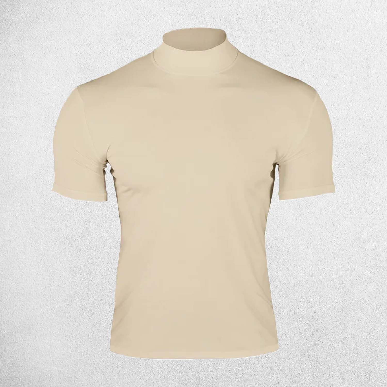 Close-up of the Ivory turtleneck design, adding a modern and stylish touch.