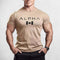 Front Pose of Model wearing KHaki Men’s Oversized Maple Leaf Gym T-Shirt – Quick-Drying Athletic Streetwear Tee