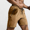 Side view of Model Wearing Khaki GPW Men’s Lightweight with breathable fabric.