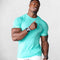 Gym Athlete wearing Light Green Man Printed Quick-Dry Compression Gym T-Shirt – Breathable & Performance-Driven Activewear