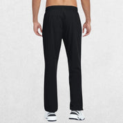 Breathable fabric detail of black quick-dry outdoor trousers