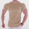 Khaki Men's Quick-Dry Workout T-Shirt, versatile for gym sessions and casual outings.