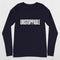 Close-up of Navy Men's Gym Long Sleeve Tee – Unmatched Performance & Style