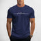 Front View of Model Wearing Navy Men’s Letter Print Round Neck T-Shirt – Casual Breathable Summer Short-Sleeve Tee