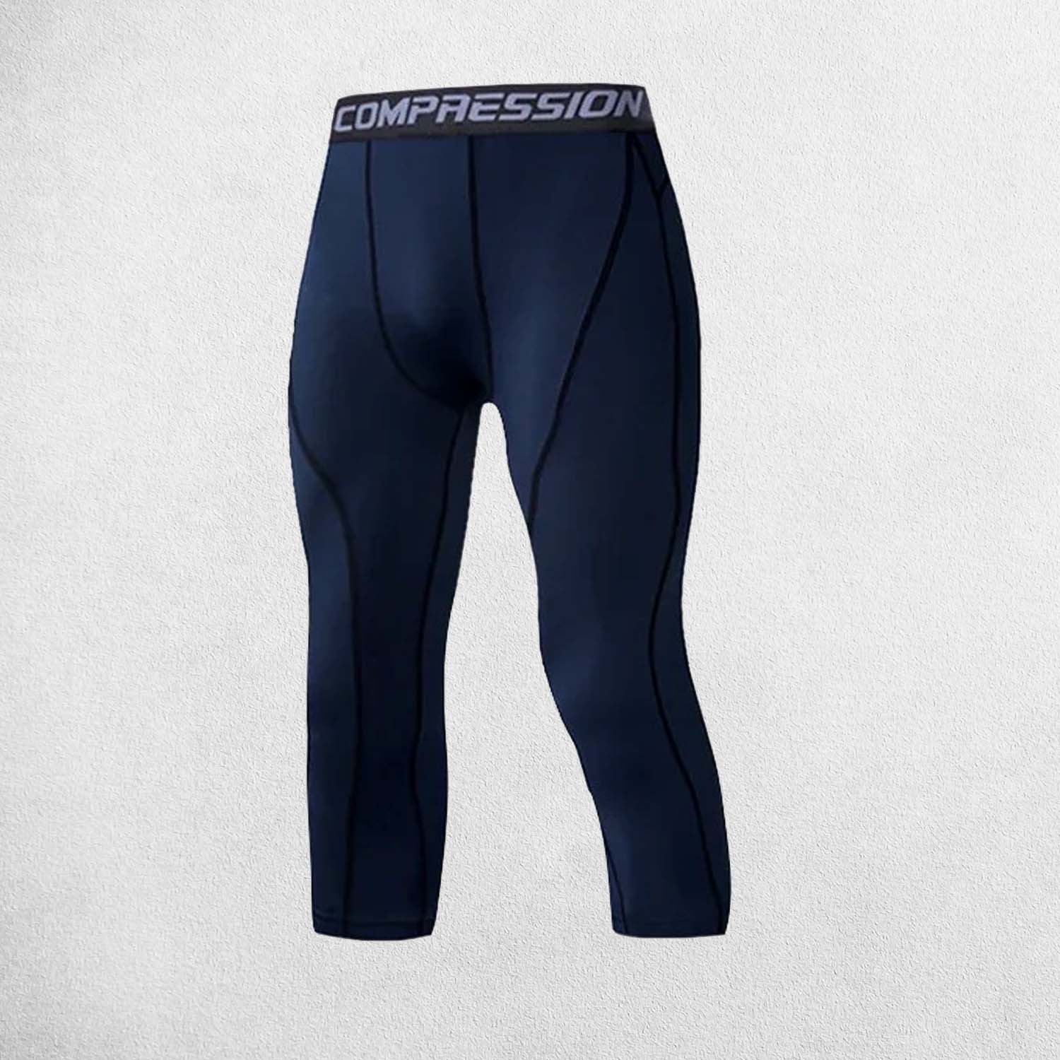 NAvy Compression fit leggings with quick-dry technology for workouts