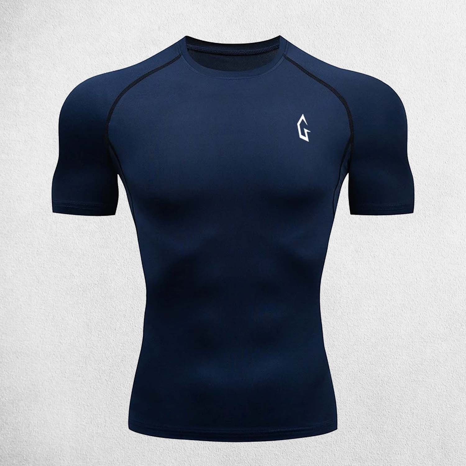 Navy Men’s Compression Shirt – Quick-Dry & Breathable Workout Baselayer