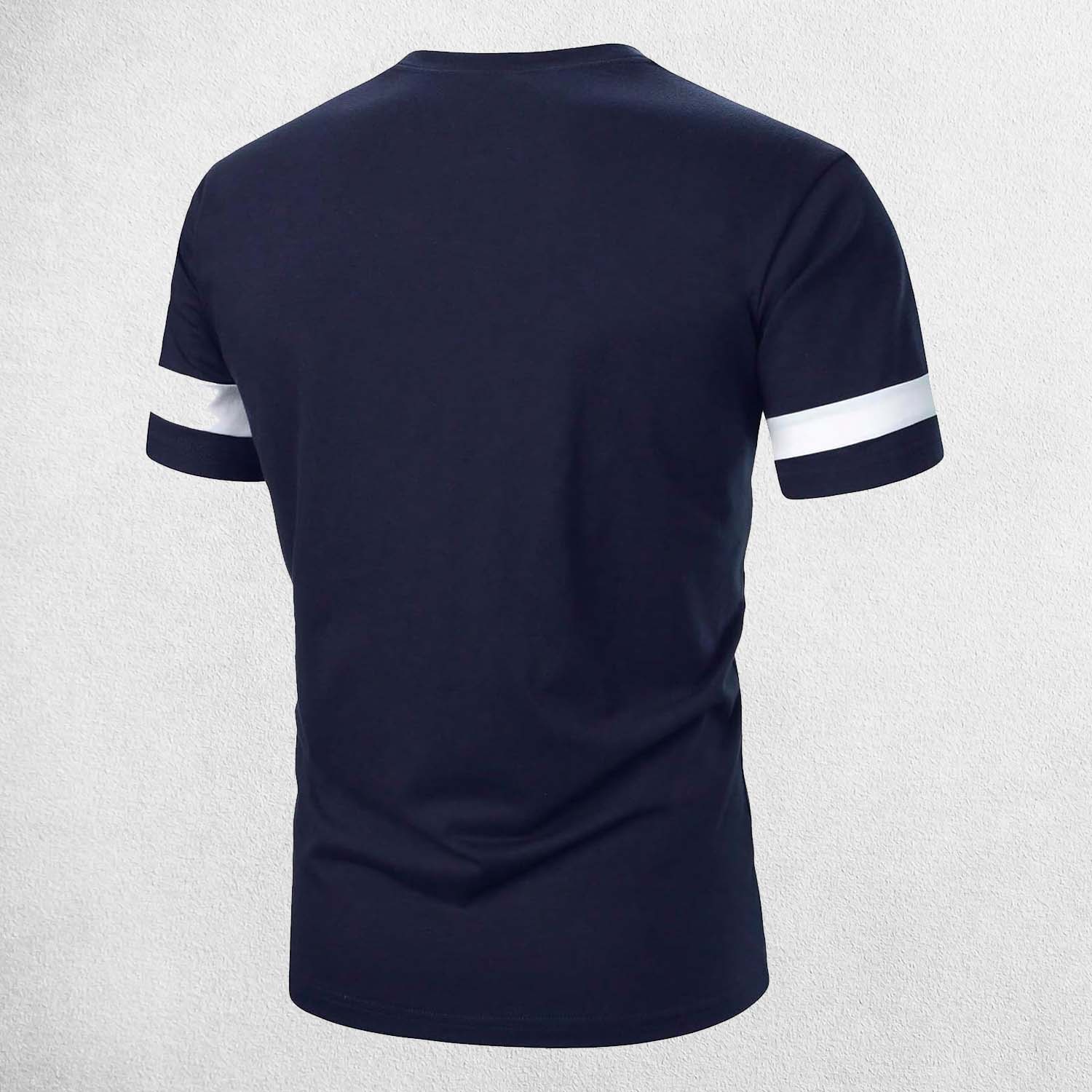 Close up of back viewing Quick-dry short sleeve fitness t-shirt for men