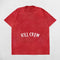 Red  Kill Crew Men’s Oversized Summer Gym Tee front view featuring acid-wash cotton design.