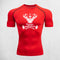 Red Men’s compression t-shirt with quick-dry, breathable fabric for gym workouts