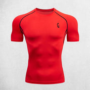 Red Performance Gym T-Shirt – Muscle Support & Sweat-Wicking Technology