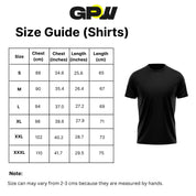 Size Chart For GPW Long Sleeve Cotton T-Shirt for Men - Bodybuilding and Sports