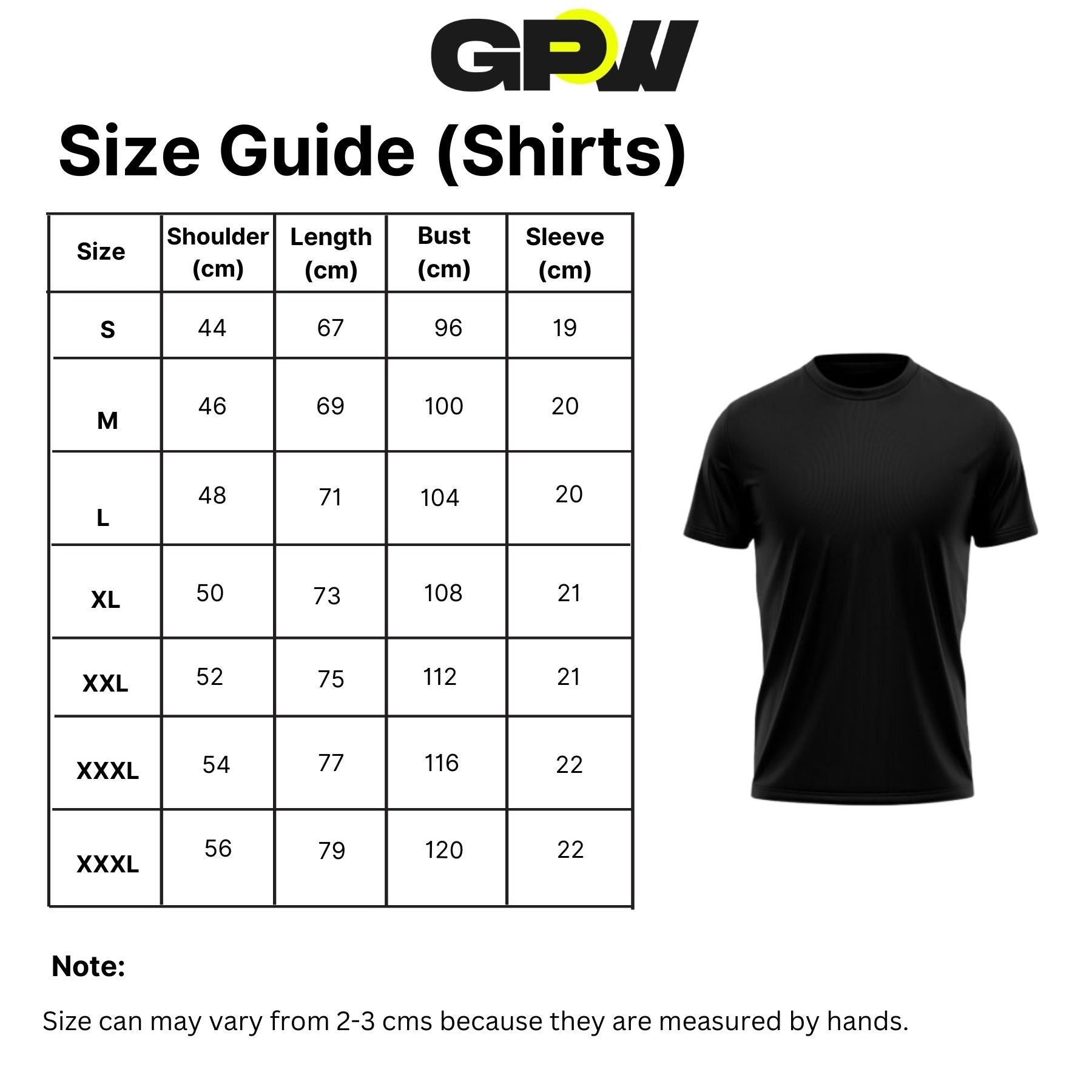 Size Chart for Men's Stylish O-Neck Short Sleeve Gym T-shirt with 3D Punisher Skull Print Design