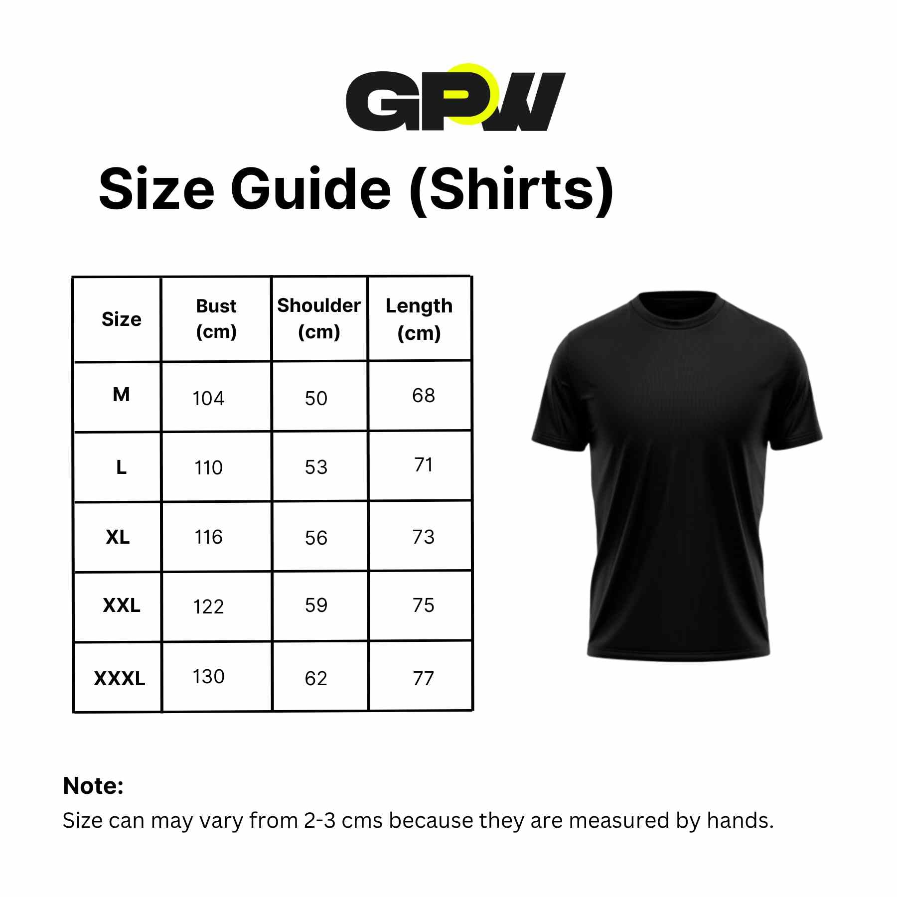Size Guide for Men's Casual Loose Oversized Cotton Printed T-shirt – Breathable & Stylish Workout Tee