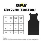Size Guide for Men's Solid Color Cotton Y-Back Sleeveless Tank Tops for Gym Muscle Training & Athletic Workout
