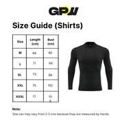 Size uide for  Men’s Solid Color Slim Fit Striped Gym & Casual Long-Sleeve Shirt – Quick-Dry, Breathable Performance Wear