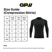Size guide for Men’s Long Sleeve Compression Shirt – Quick-Dry Athletic Training Tee
