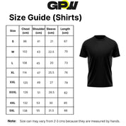 Size guide for Men's Summer Letter Graphic Crew Neck Fitness Tee Shirts– Breathable, Quick-Dry, Casual Short Sleeve Tee