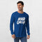 Model wearing the True Royal GPW Never Give Up Shirt styled with jeans.