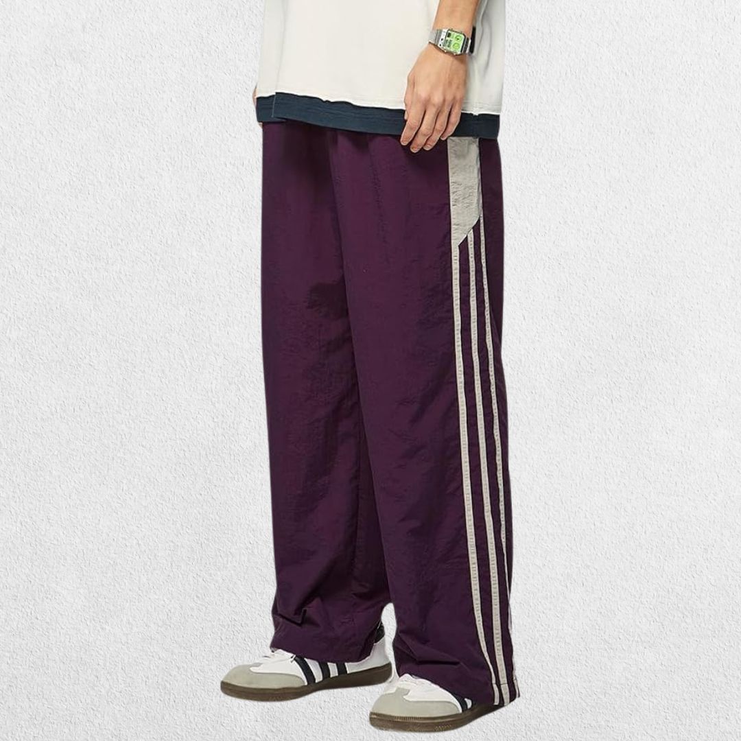 Unisex Y2K trousers with vintage baggy fit styled for casual streetwear