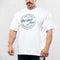 White Loose Fit Barbell Club Tee - Oversized gym shirt front view.