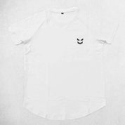 Front view of White Men’s Muscle-Fit Cotton Gym T-Shirt
