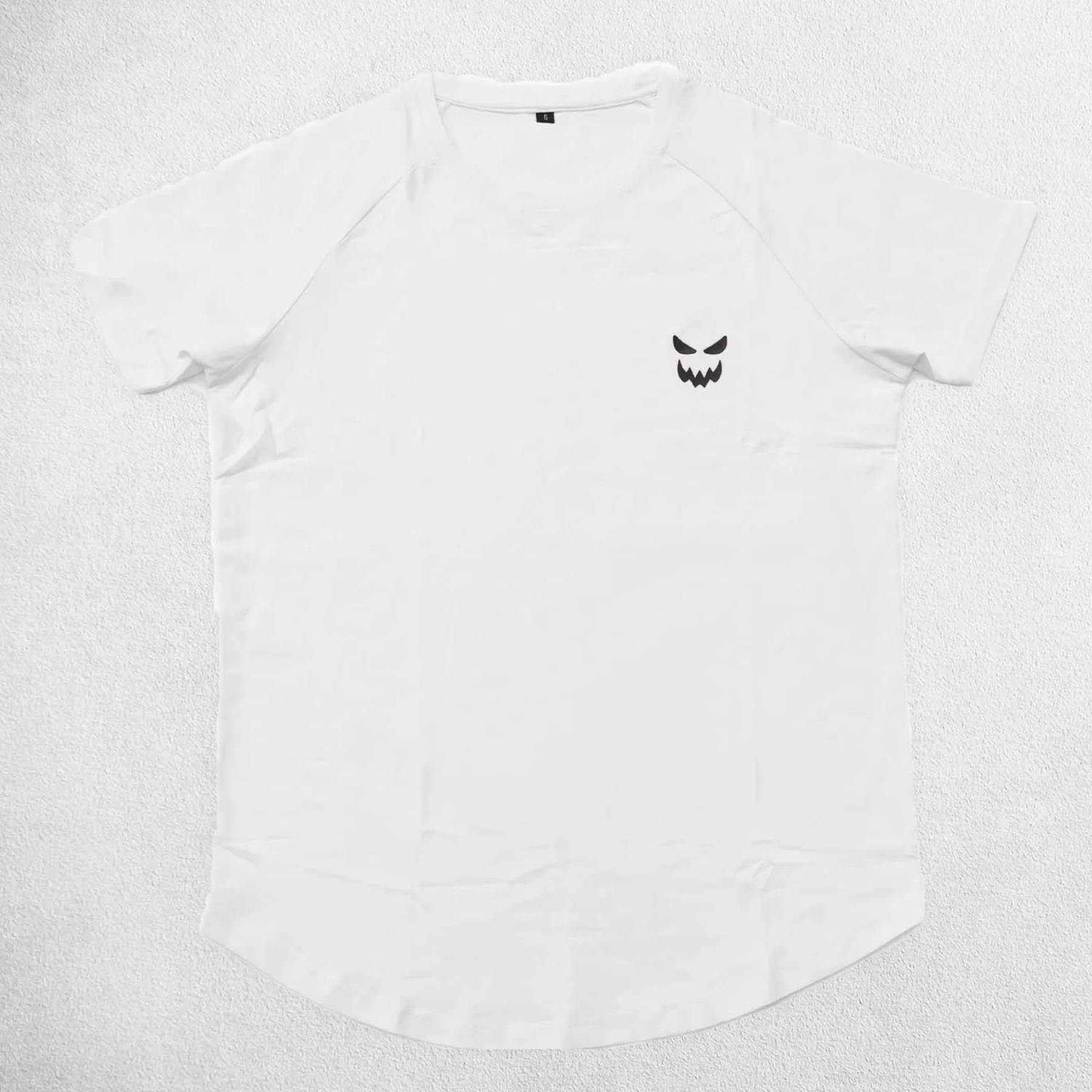 Front view of White Men’s Muscle-Fit Cotton Gym T-Shirt